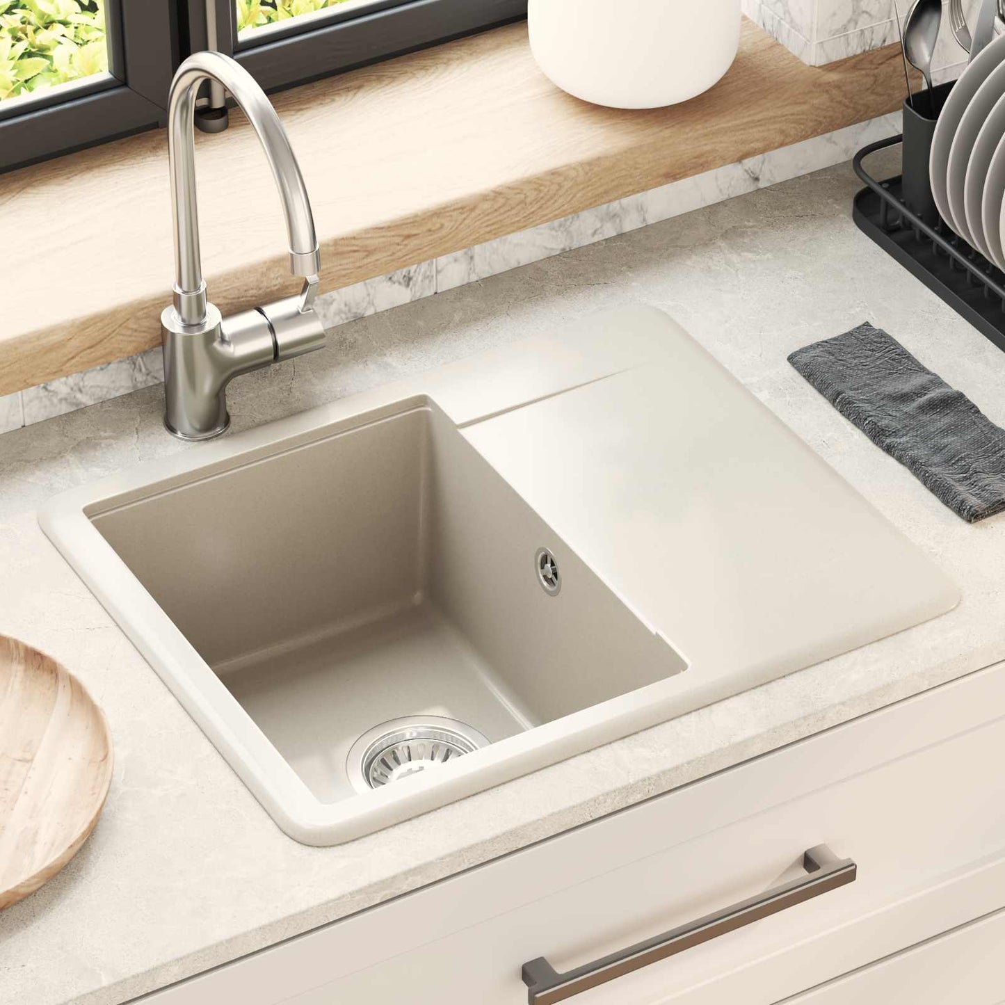 Sink Beige 560 x 460 mm 80% Quartz and 20% Resin