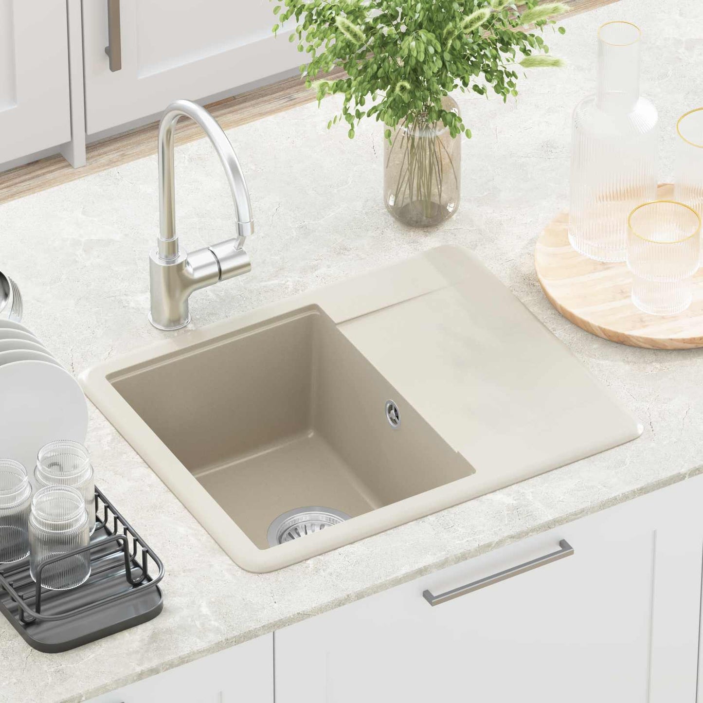 Sink Beige 560 x 460 mm 80% Quartz and 20% Resin
