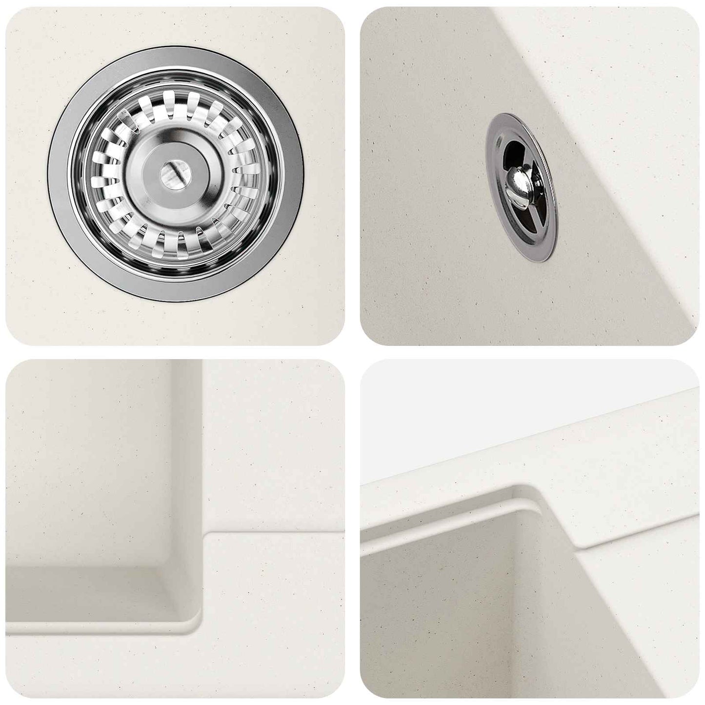 Sink White 560 x 460 mm 80% Quartz and 20% Resin