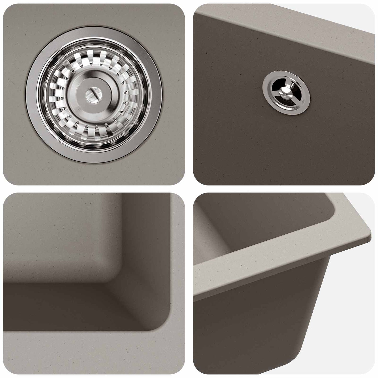 Sink Grey 370 x 460 mm 80% Quartz and 20% Resin