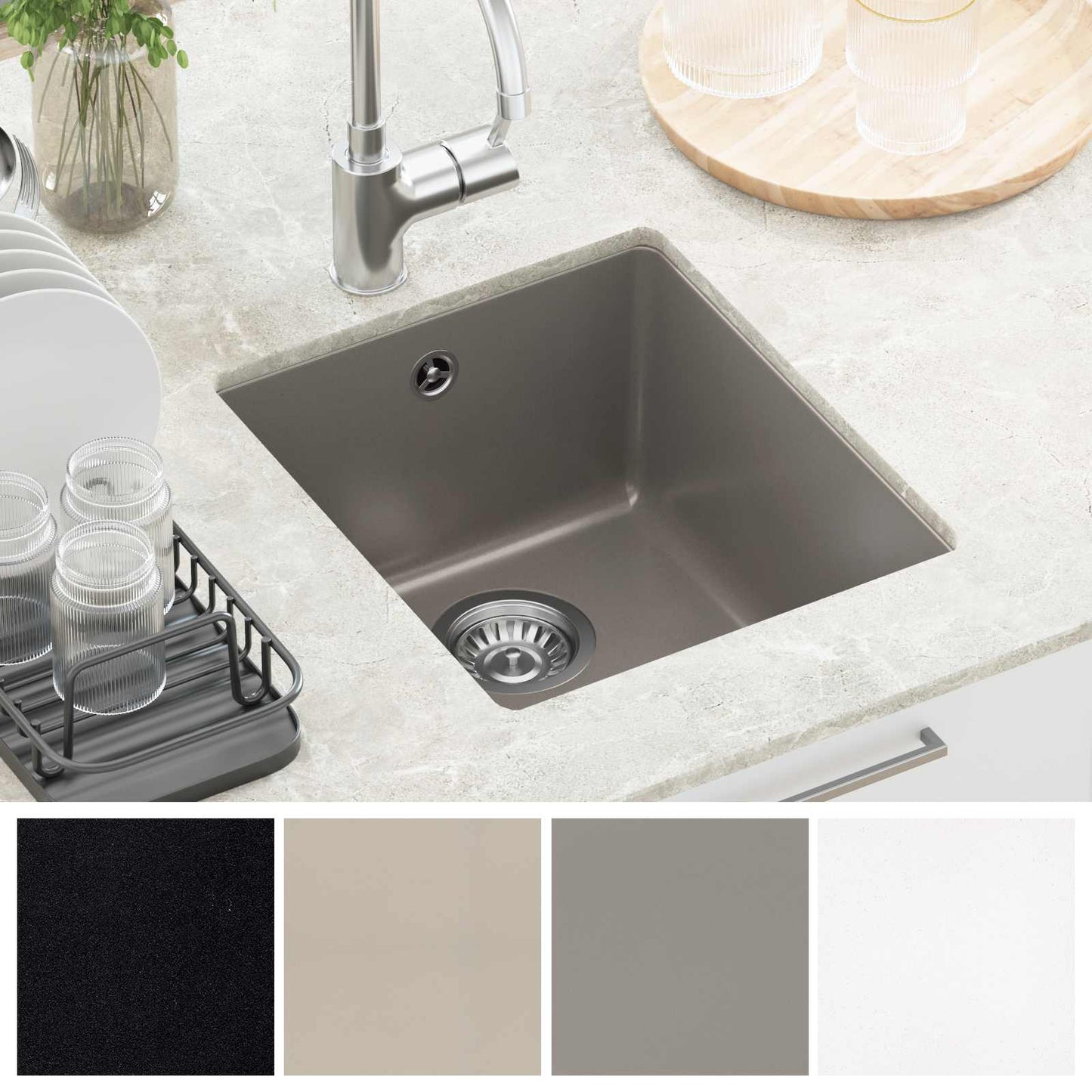 Sink Grey 370 x 460 mm 80% Quartz and 20% Resin