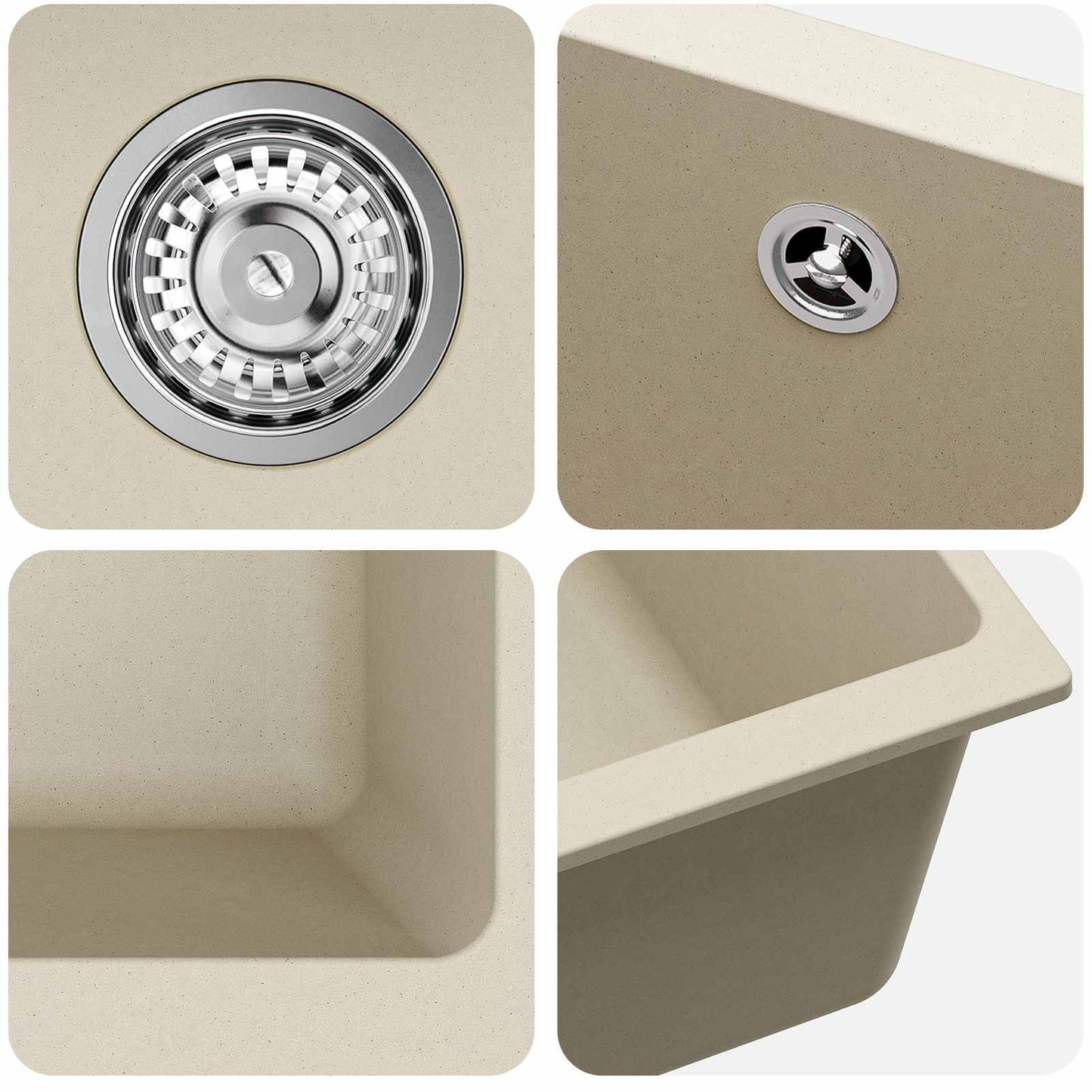 Sink Beige 370 x 460 mm 80% Quartz and 20% Resin