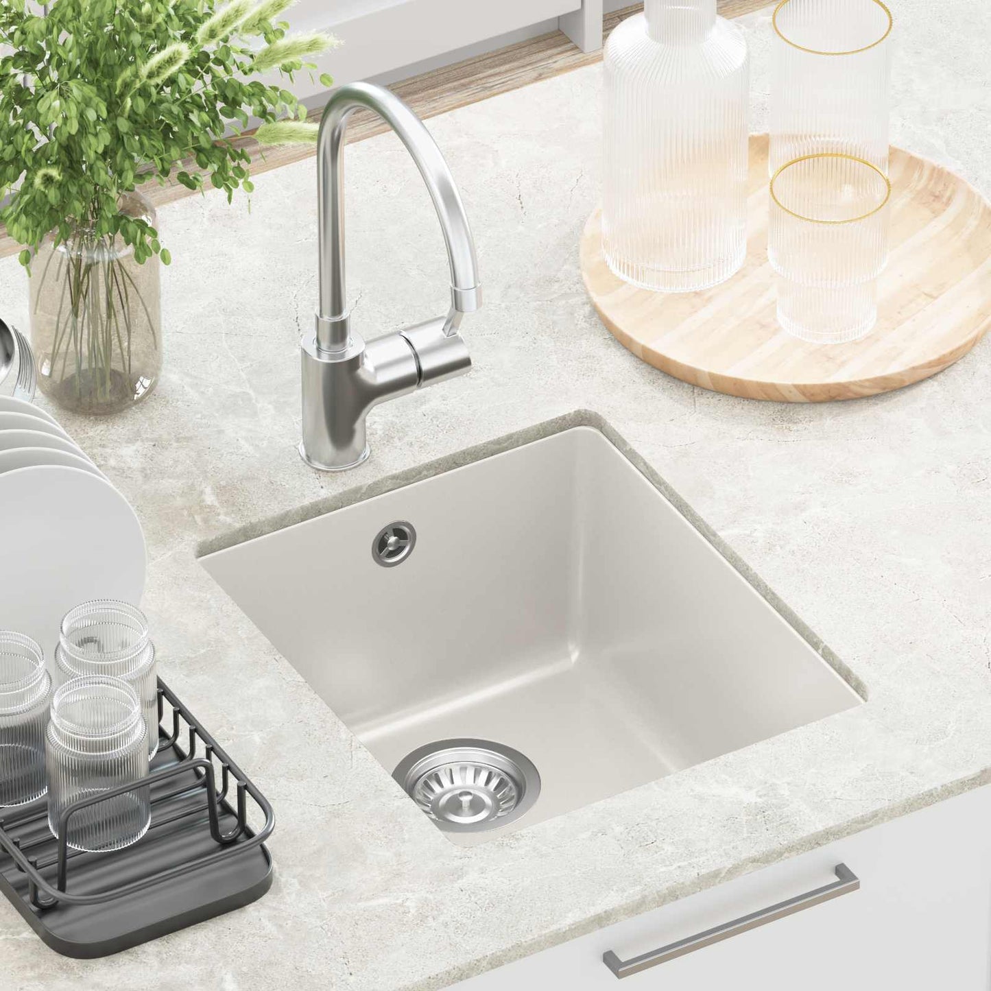 Sink White 370 x 460 mm 80% Quartz and 20% Resin