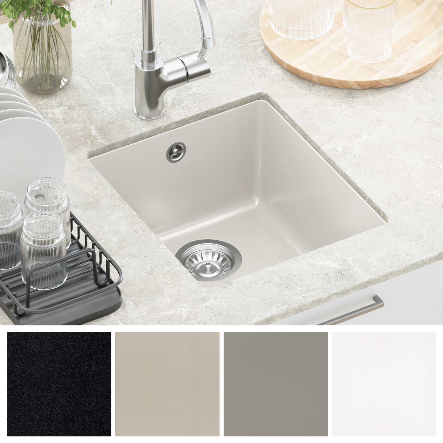 Sink White 370 x 460 mm 80% Quartz and 20% Resin