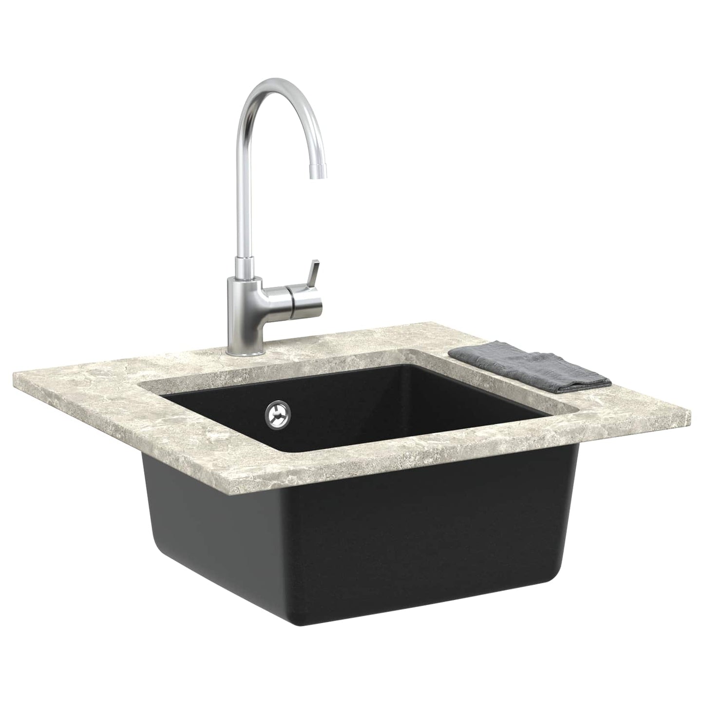 Sink Black 430 x 460 mm 80% Quartz and 20% Resin