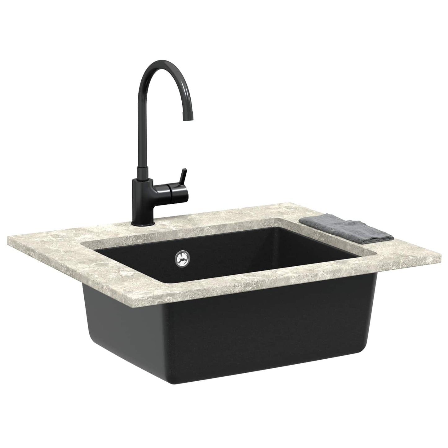 Sink Black 530 x 460 mm 80% Quartz and 20% Resin
