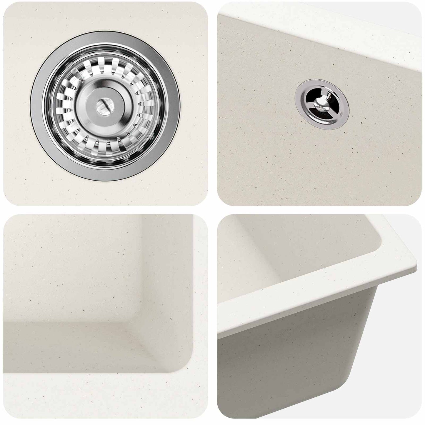 Sink White 530 x 460 mm 80% Quartz and 20% Resin