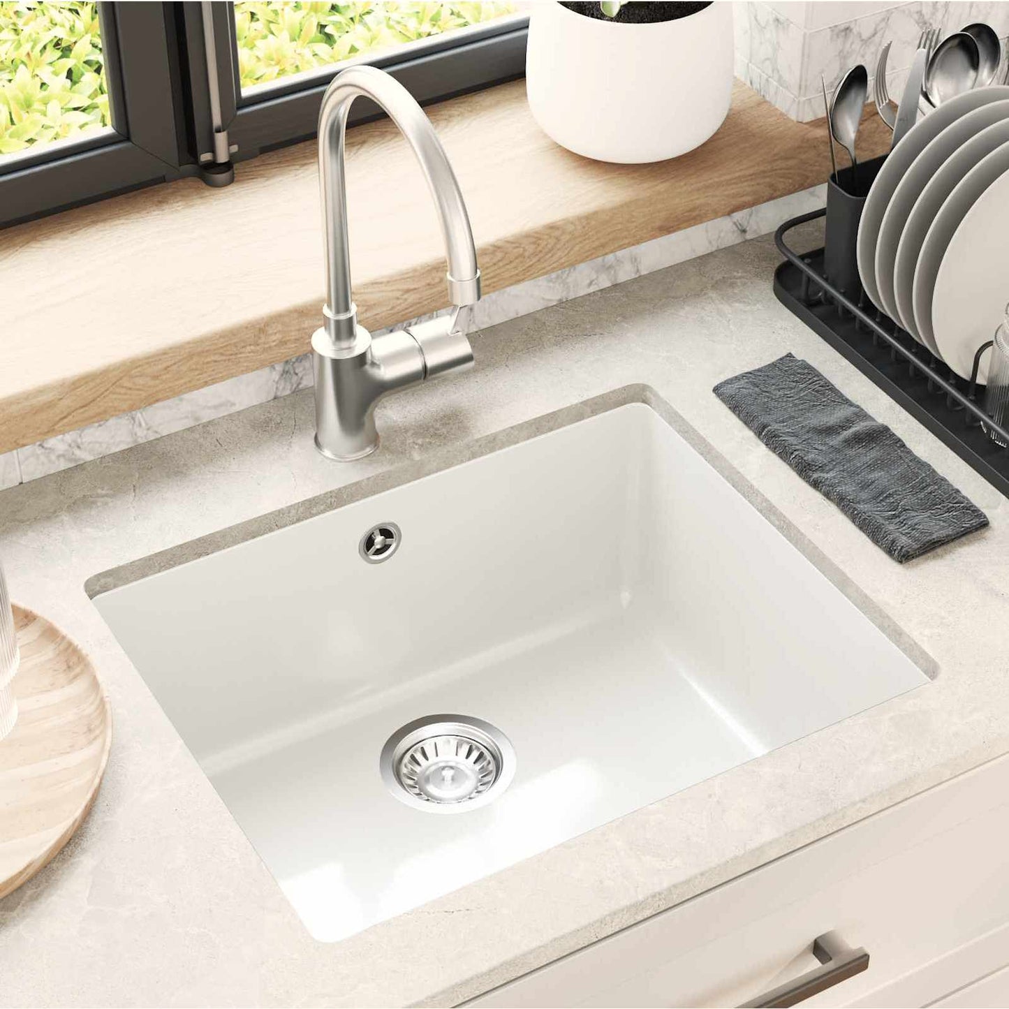 Sink White 530 x 460 mm 80% Quartz and 20% Resin