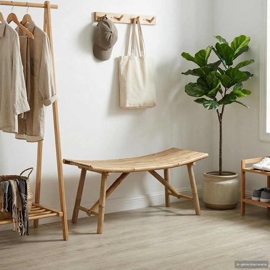 Garden Bench 110 x 45 x 50 cm Bamboo Natural Rectangular