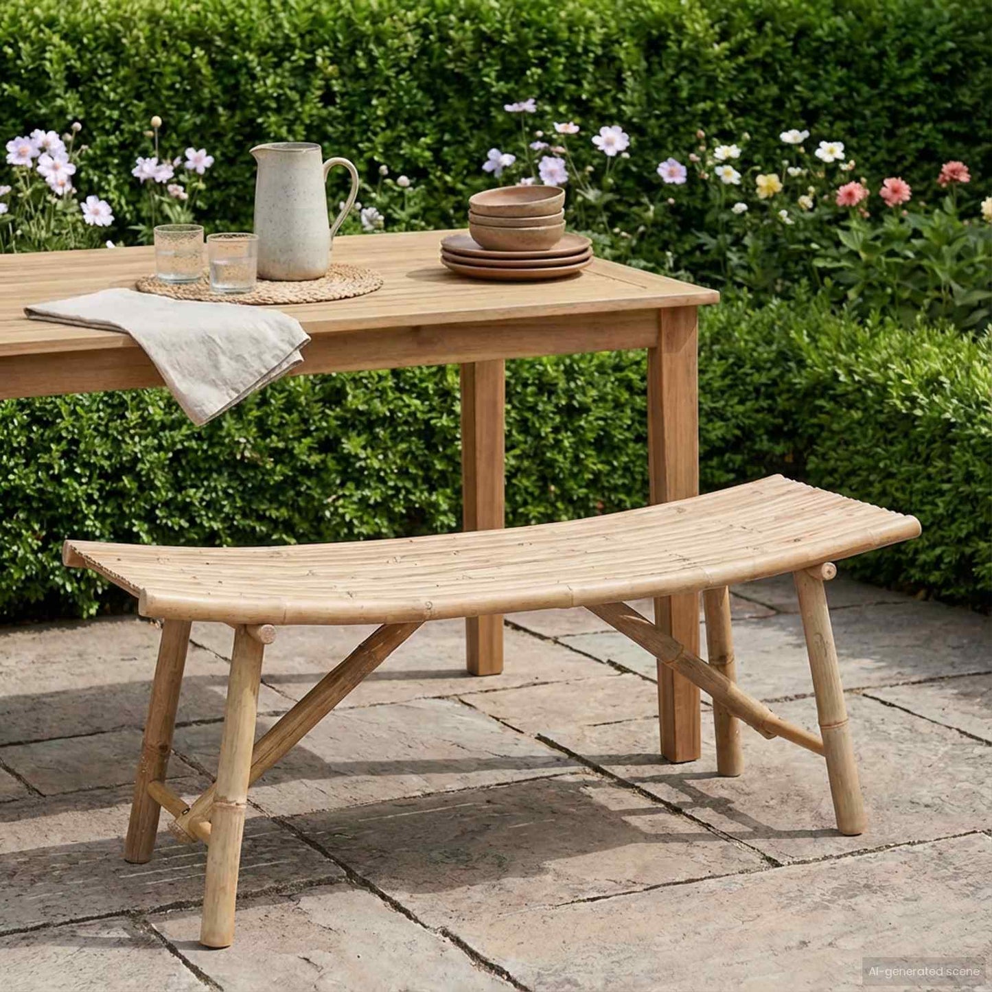 Garden Bench Natural 110 x 45 x 50 cm Bamboo