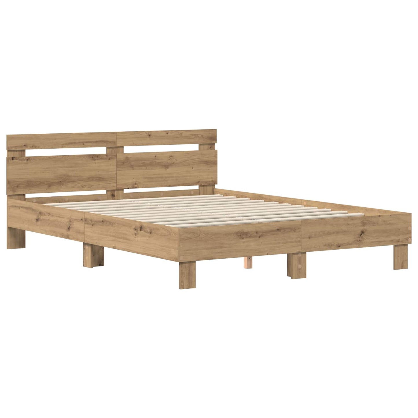 Bed Frame Artisan Oak 140 x 200 cm Engineered Wood