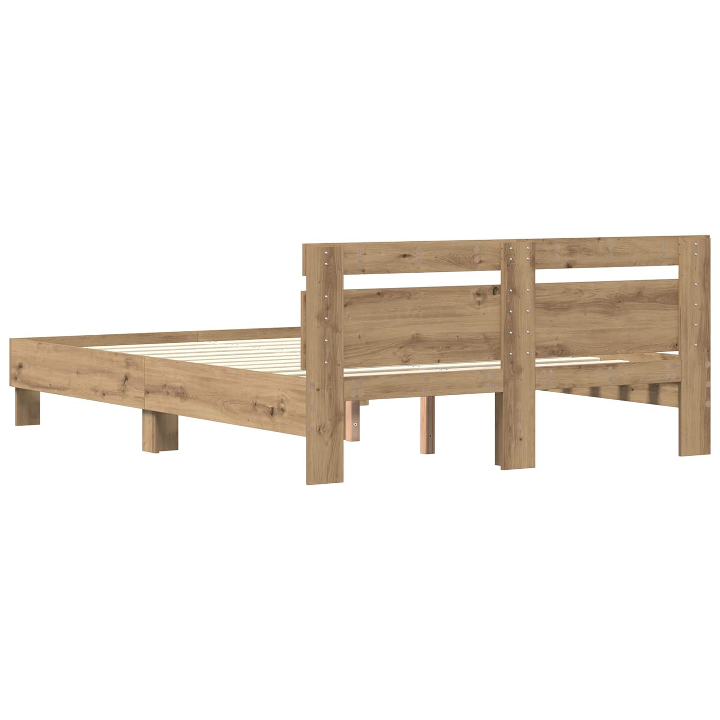 Bed Frame Artisan Oak 140 x 200 cm Engineered Wood