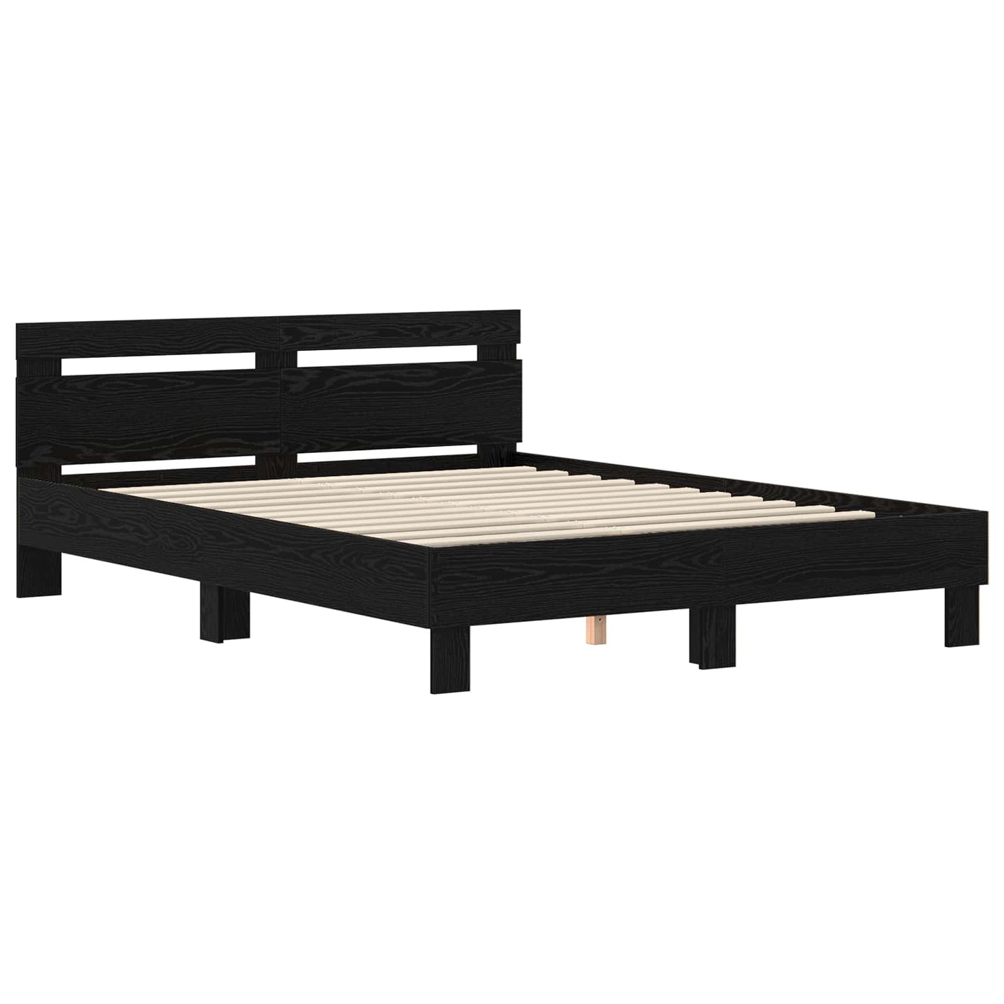 Bed Frame with Headboard Black Oak 120 x 200 cm Engineered Wood