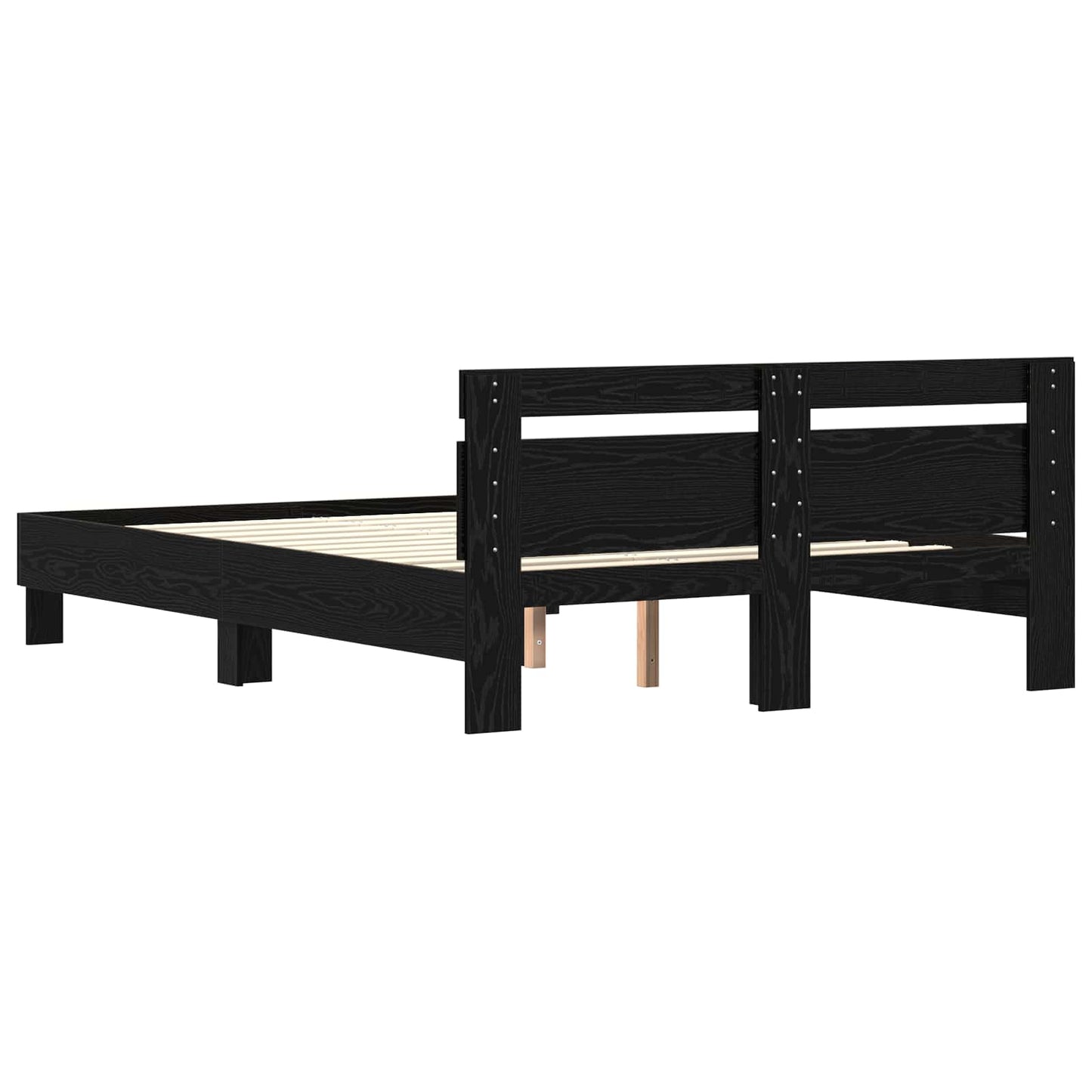 Bed Frame with Headboard Black Oak 120 x 200 cm Engineered Wood