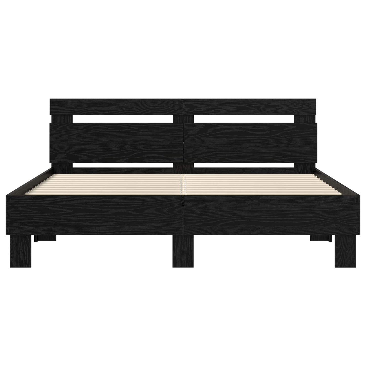 Bed Frame with Headboard Black Oak 120 x 200 cm Engineered Wood