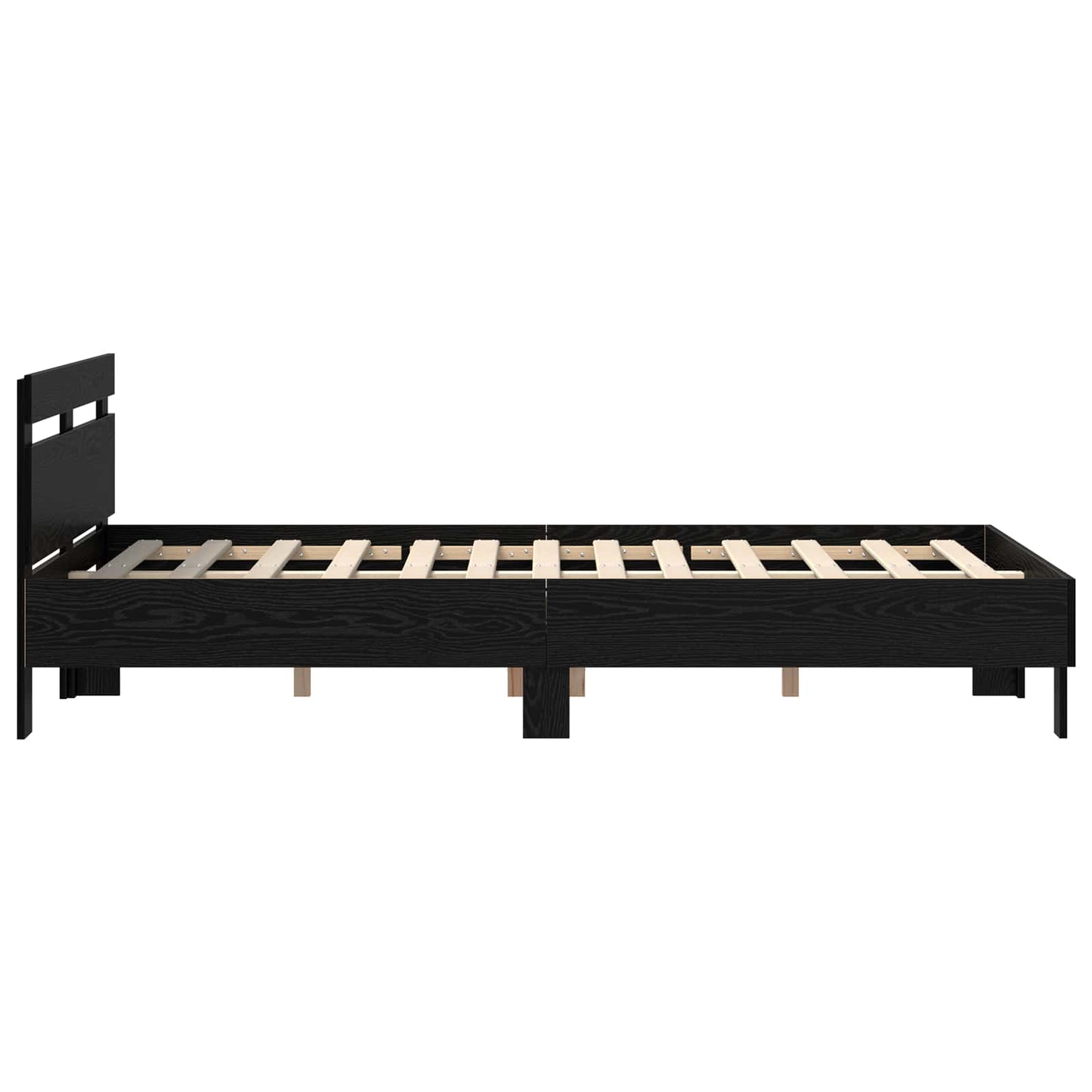 Bed Frame with Headboard Black Oak 120 x 200 cm Engineered Wood