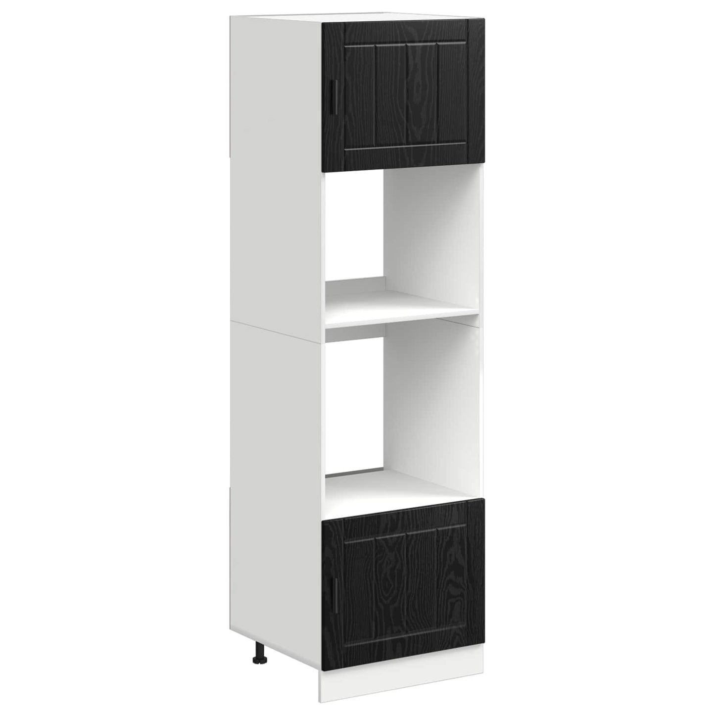 Oven Cabinet PORTO Black Oak 60 x 57 x 207 cm Engineered Wood