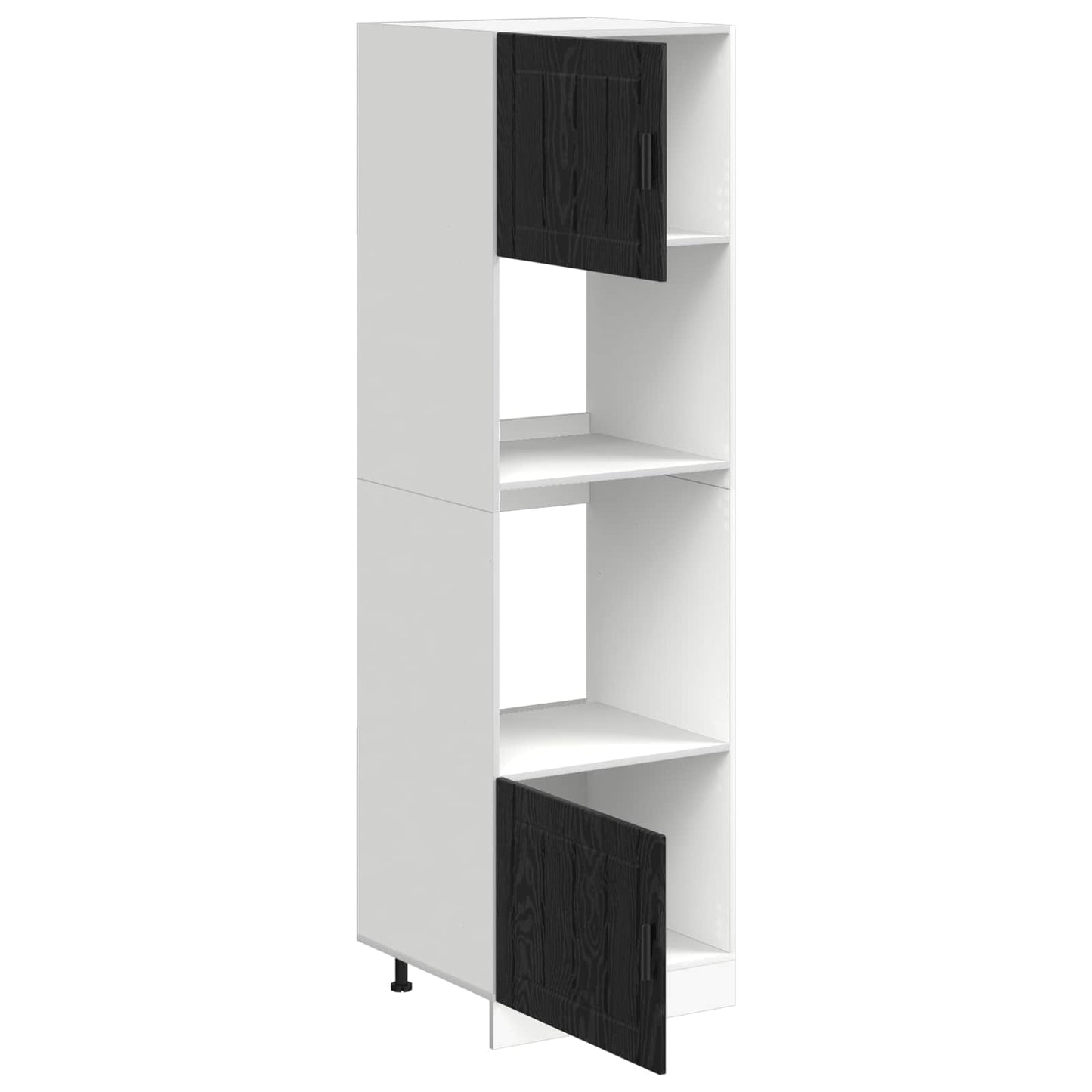 Oven Cabinet PORTO Black Oak 60 x 57 x 207 cm Engineered Wood