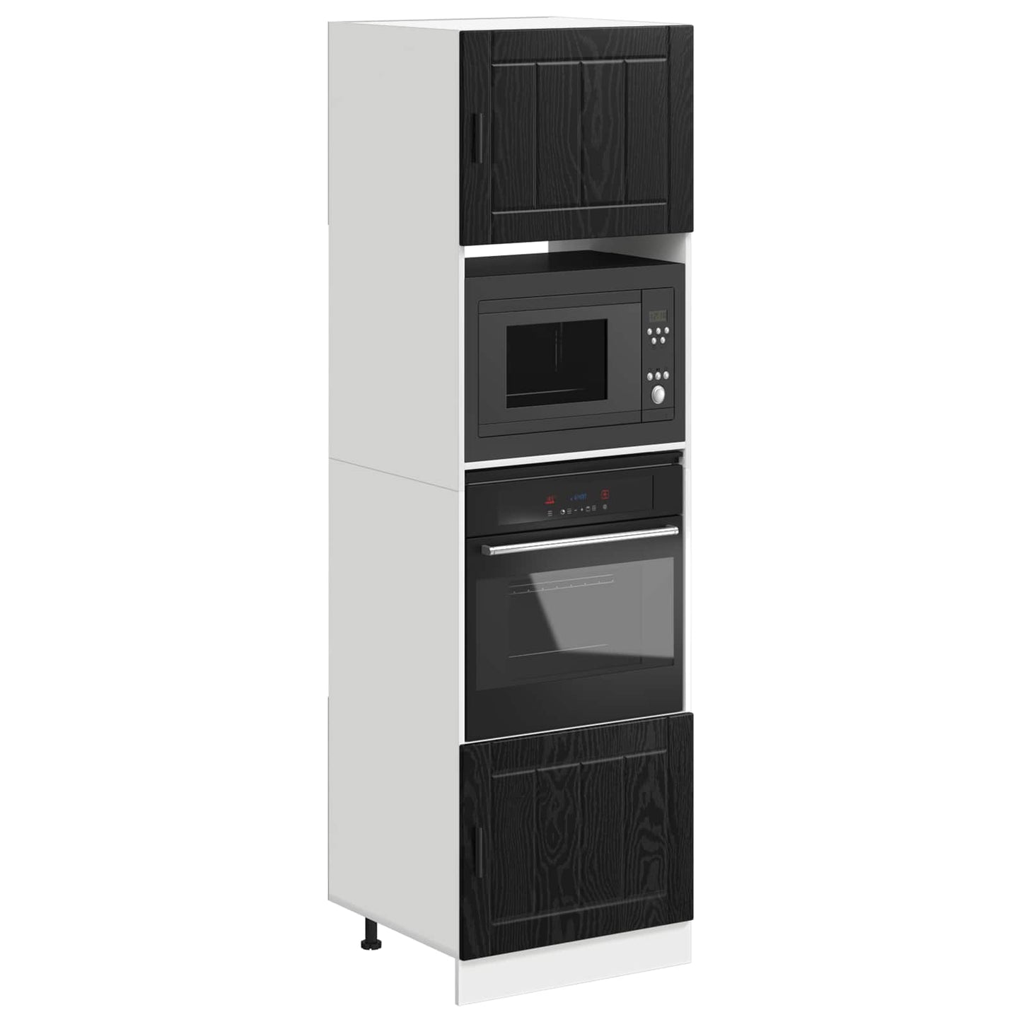 Oven Cabinet PORTO Black Oak 60 x 57 x 207 cm Engineered Wood