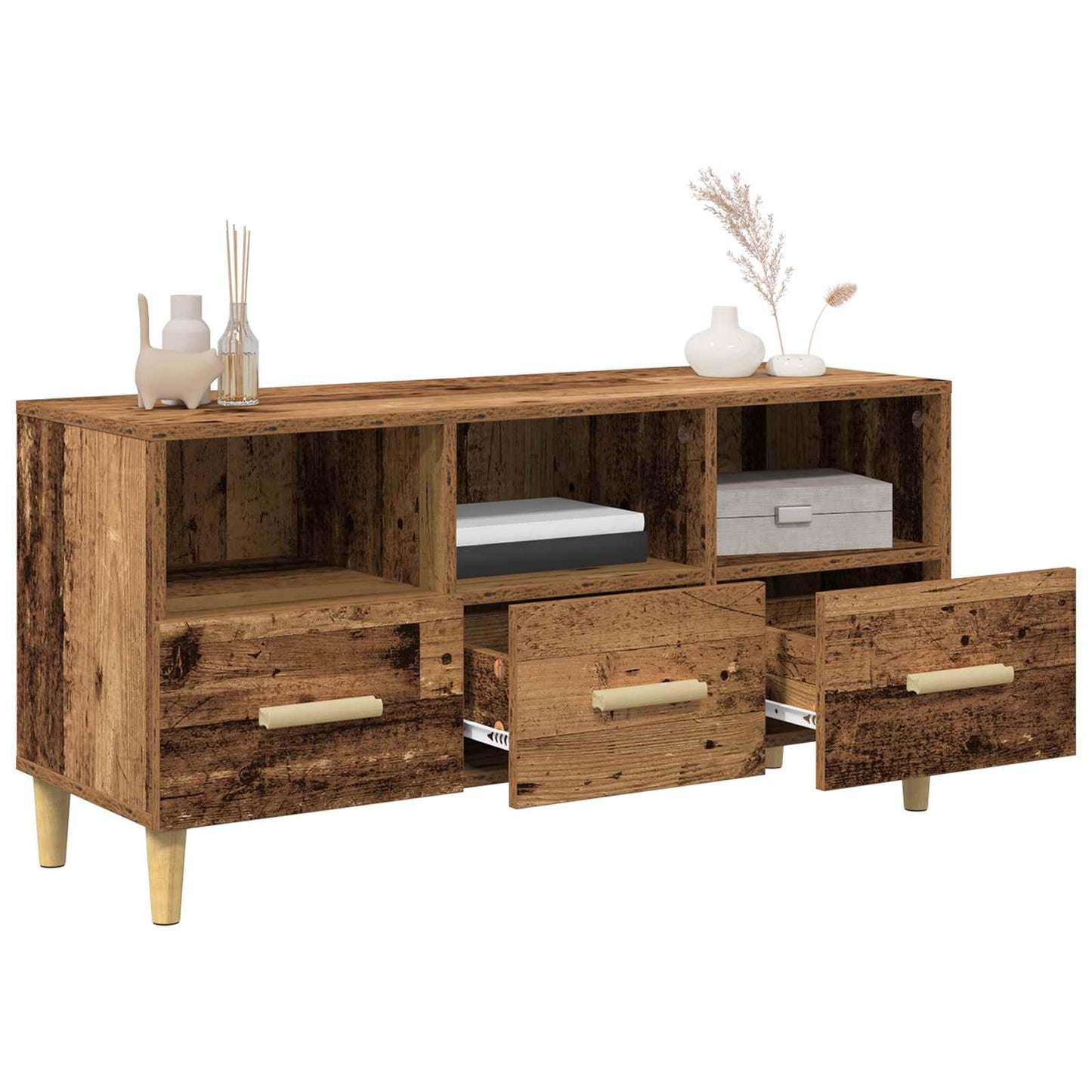 TV Cabinet Old Wood 102 x 36 x 50 cm Engineered Wood