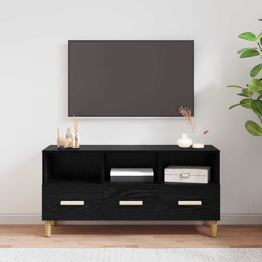 TV Cabinet 102 x 36 x 50 cm Black Oak Engineered Wood