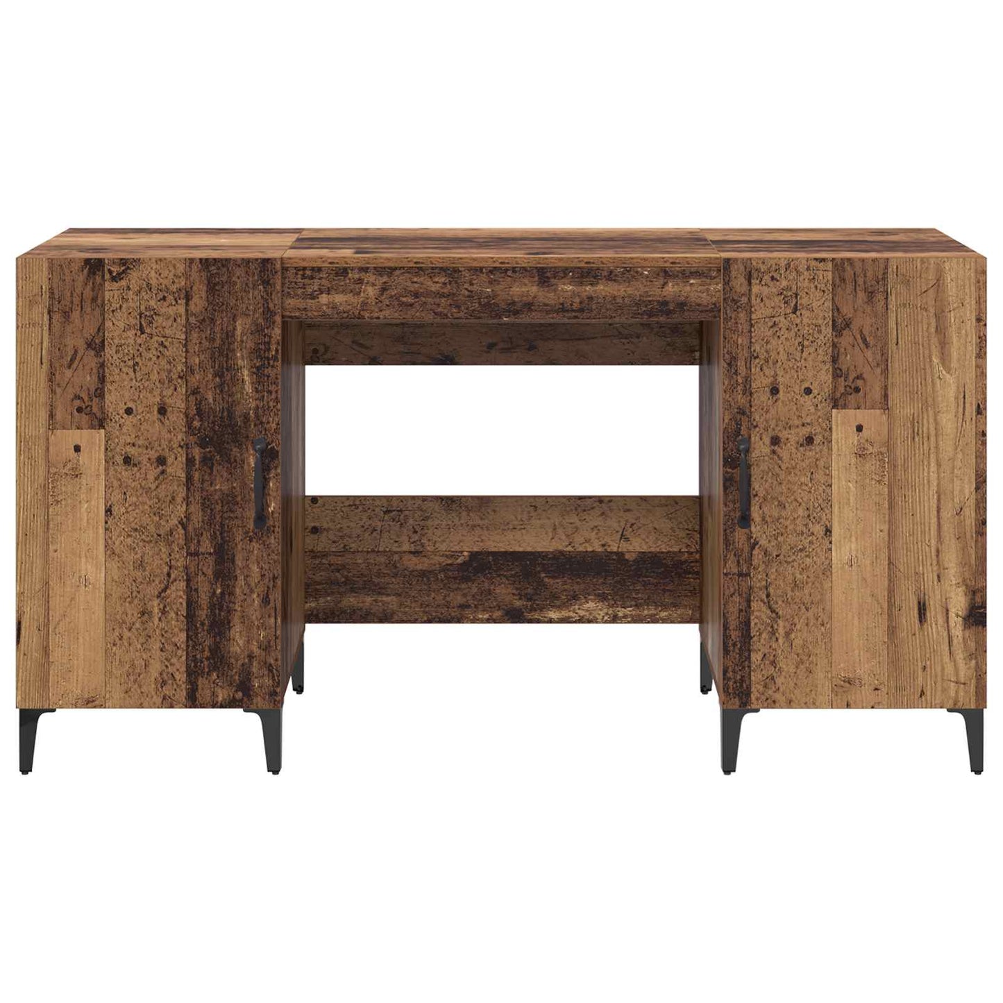 Desk with Storage Old Wood 140 x 50 x 75 cm Engineered Wood