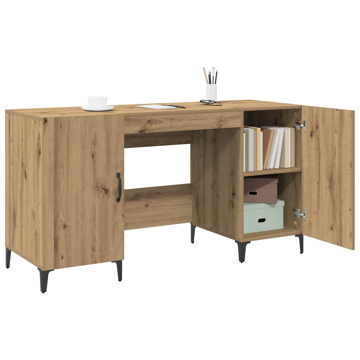 Desk Artisan Oak 140 x 50 x 75 cm Engineered Wood