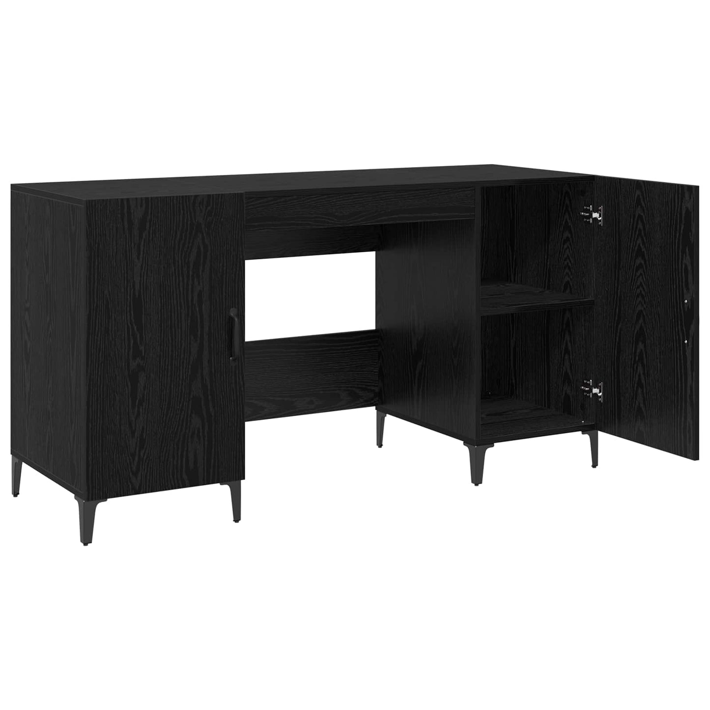 Desk Black Oak Engineered Wood 140 x 50 x 75 cm