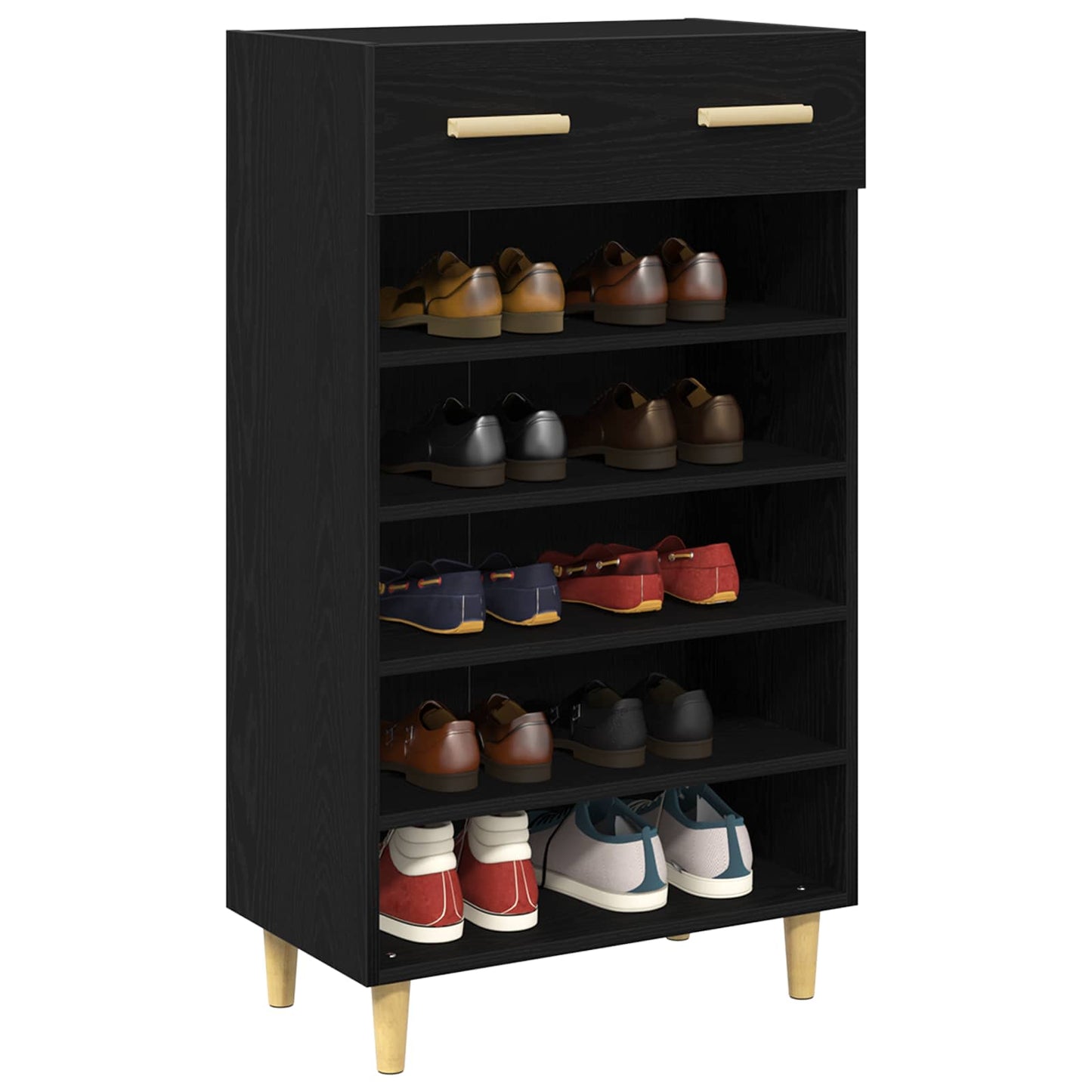Shoe Cabinet 60 x 35 x 105 cm Engineered Wood Black Oak