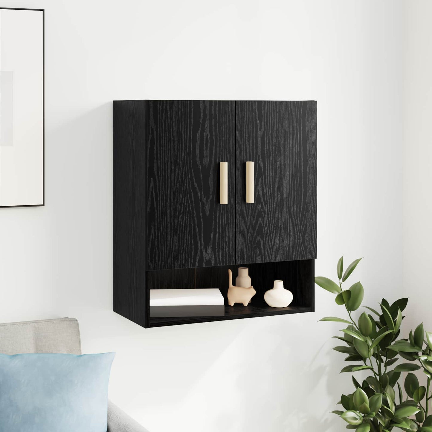 Wall Cabinet 60 x 31 x 70 cm Engineered Wood Black Oak