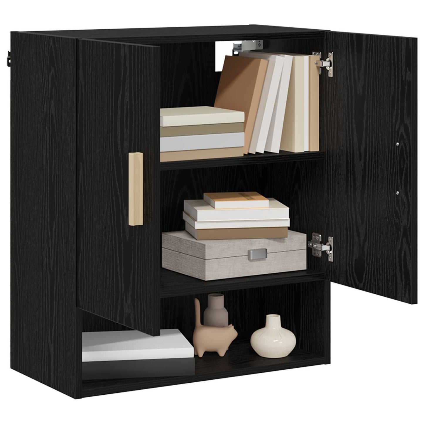 Wall Cabinet Black Oak 60 x 31 x 70 cm Engineered Wood