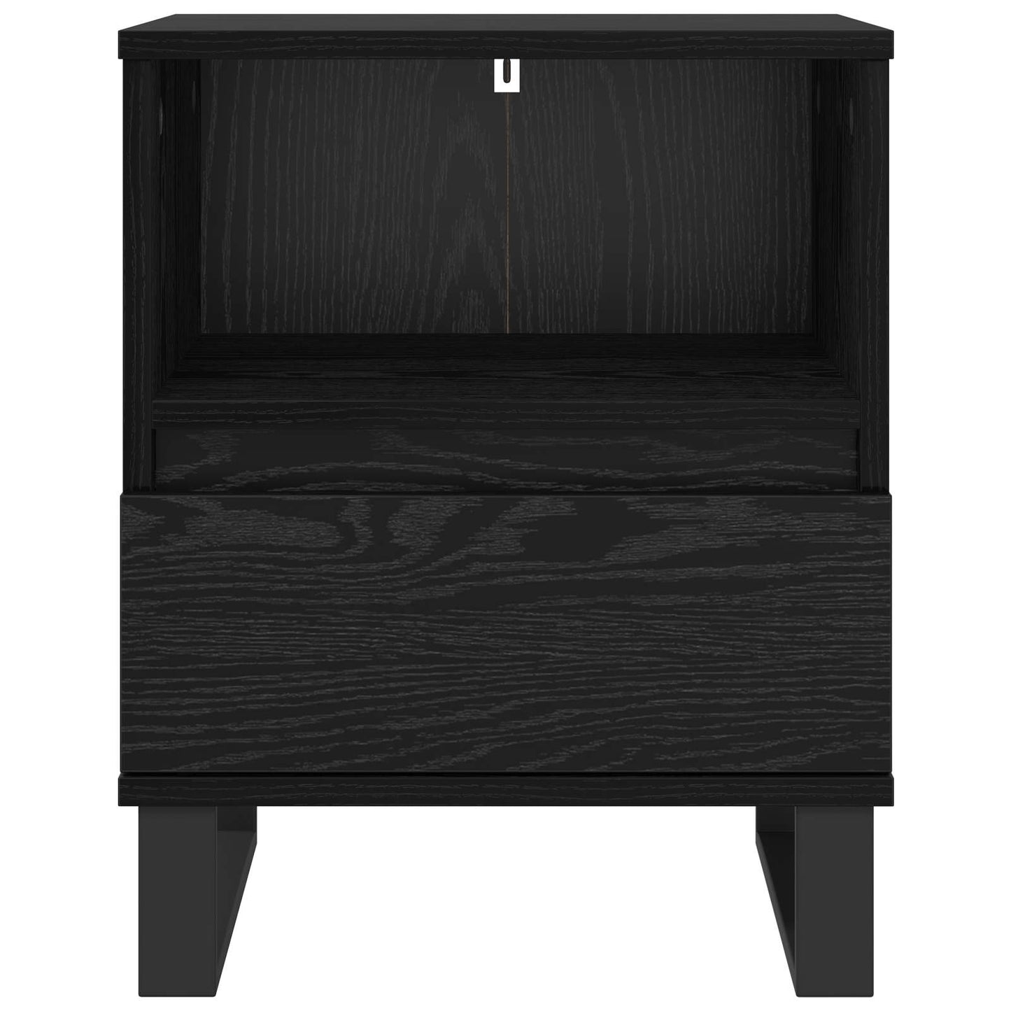 Bed Cabinet Black Oak 40 x 35 x 50 cm Engineered Wood