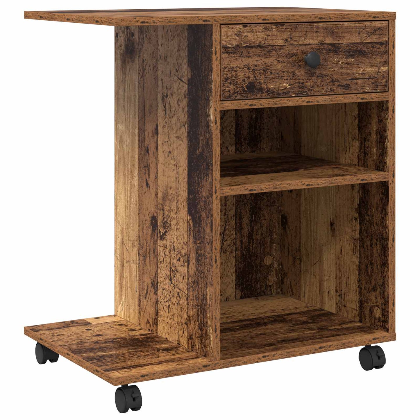 Printer Stand Plain Old Wood 60 x 40 x 68.5 cm Engineered Wood