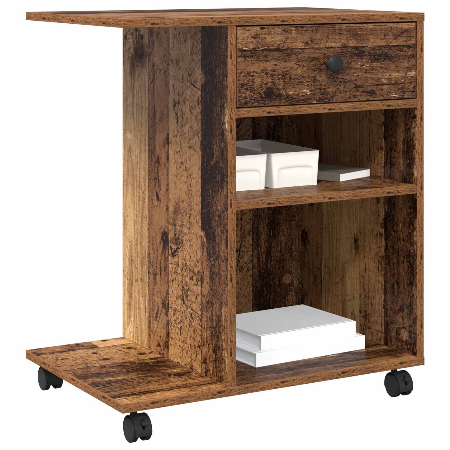 Printer Stand Plain Old Wood 60 x 40 x 68.5 cm Engineered Wood