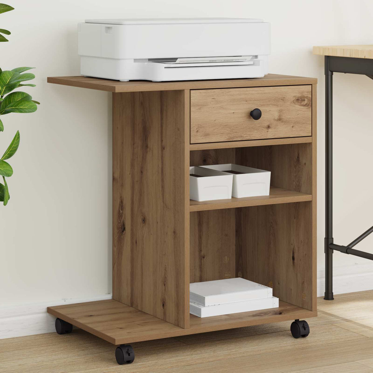 Printer Stand Artisan Oak 60 x 40 x 68.5 cm Engineered Wood