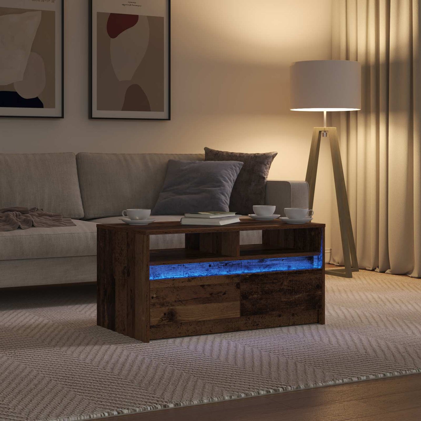 Coffee Table Old Wood 90 x 50 x 45 cm Engineered Wood
