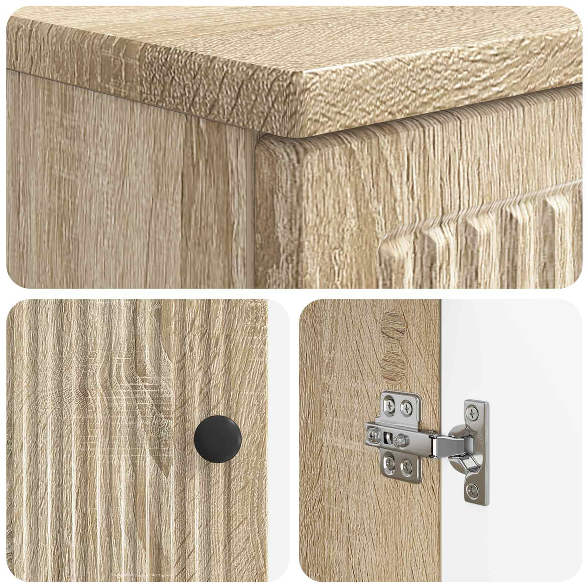 3 Piece Bathroom Cabinet Set EDE Sonoma Oak Engineered Wood