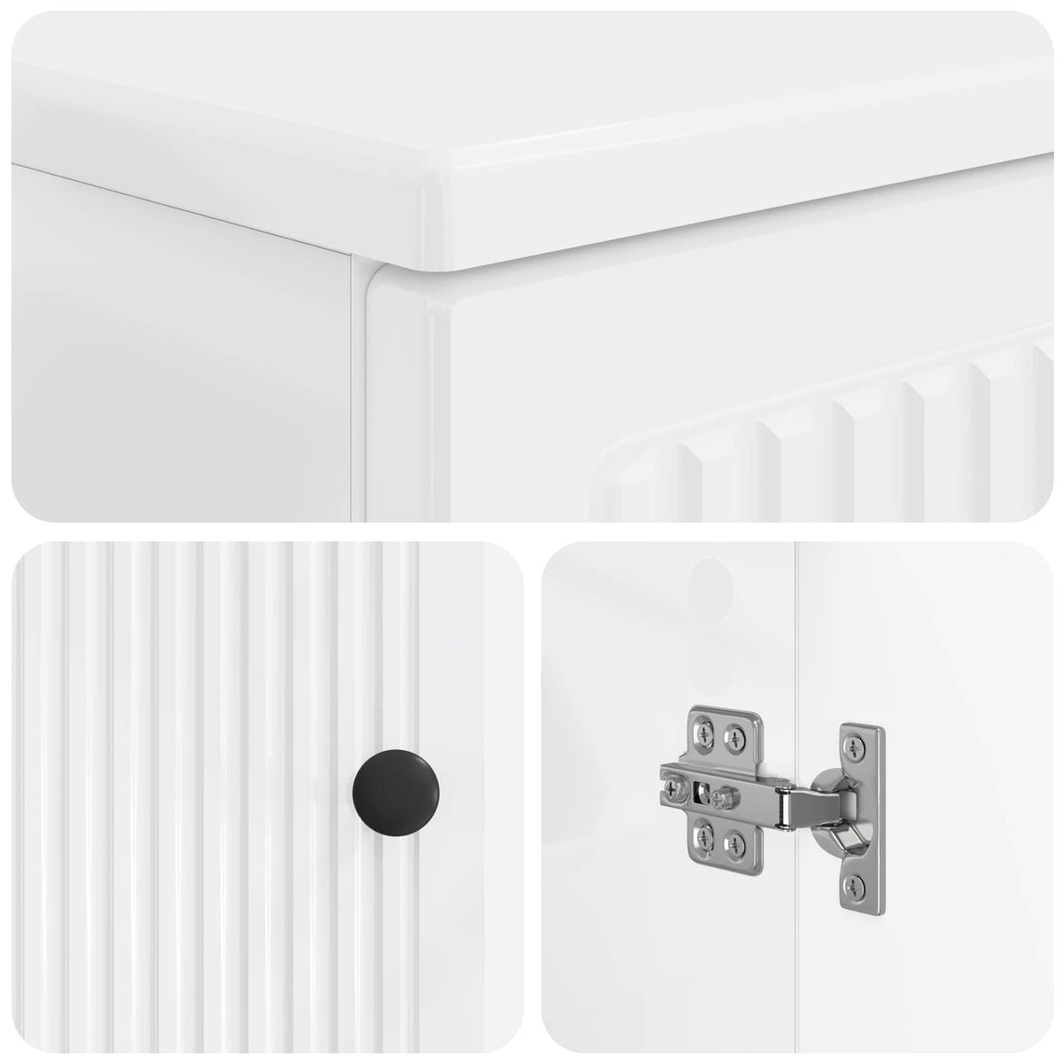 3 Piece Bathroom Cabinet Set EDE High Gloss White