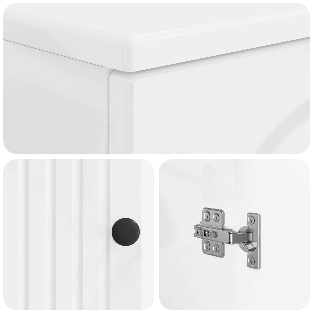 3 Piece Bathroom Cabinet Set ALKMAAR High Gloss White