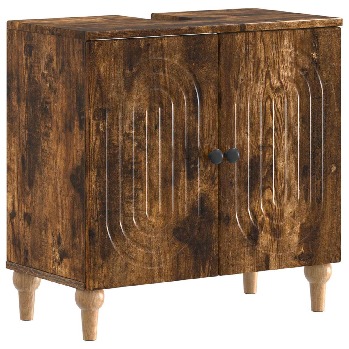 3 Piece Bathroom Cabinet Set ALKMAAR Smoked Oak Engineered Wood