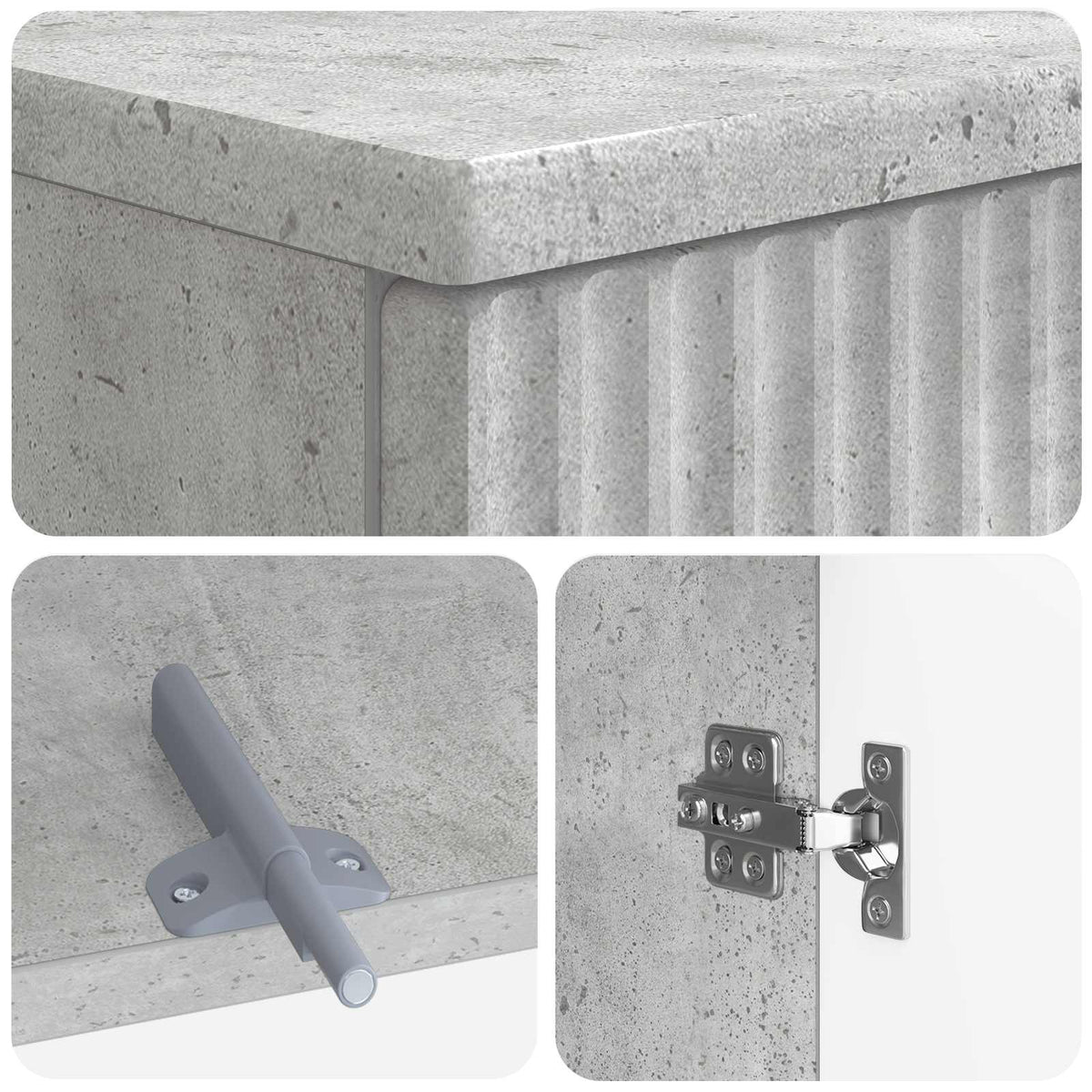 3 Piece Bathroom Cabinet Set ARNHEM Concrete Grey