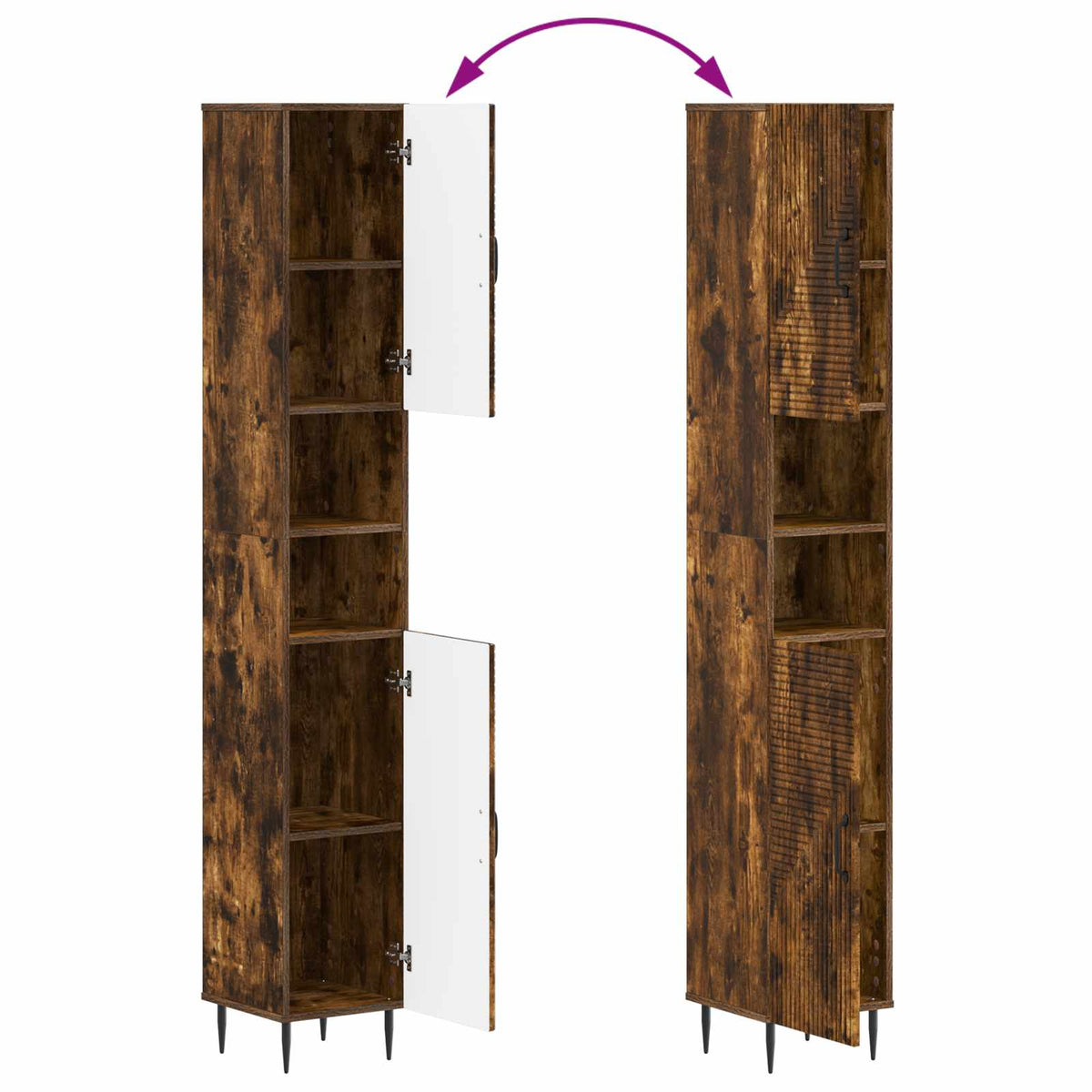 3 Piece Bathroom Cabinet Set HAARLEM Smoked Oak Engineered Wood