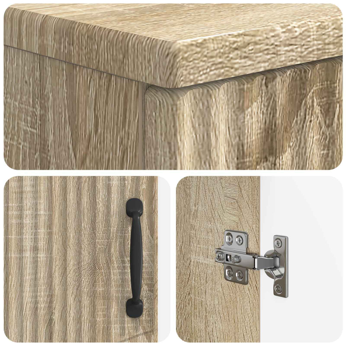 3 Piece Bathroom Cabinet Set HOORN Sonoma Oak Engineered Wood