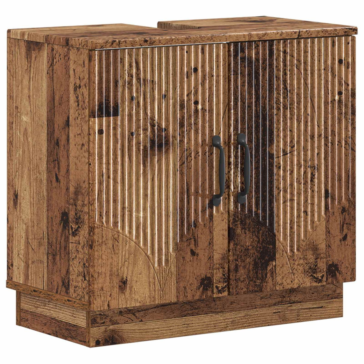 3 Piece Bathroom Cabinet Set HOORN Old Wood Engineered Wood