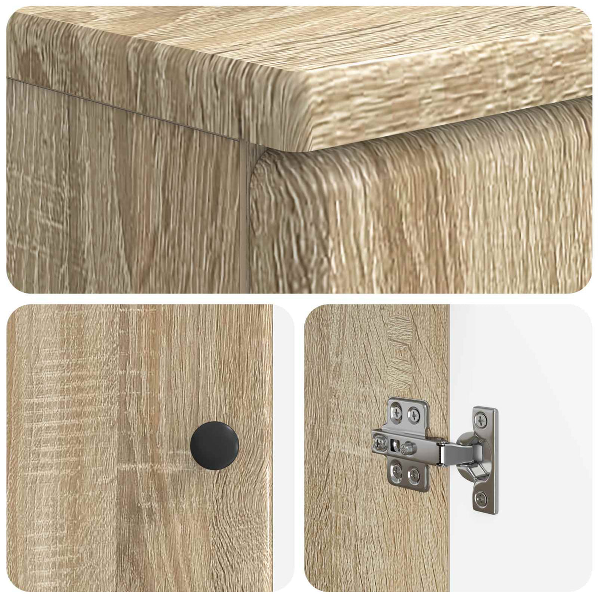 3 Piece Bathroom Cabinet Set BREDA Sonoma Oak Engineered Wood