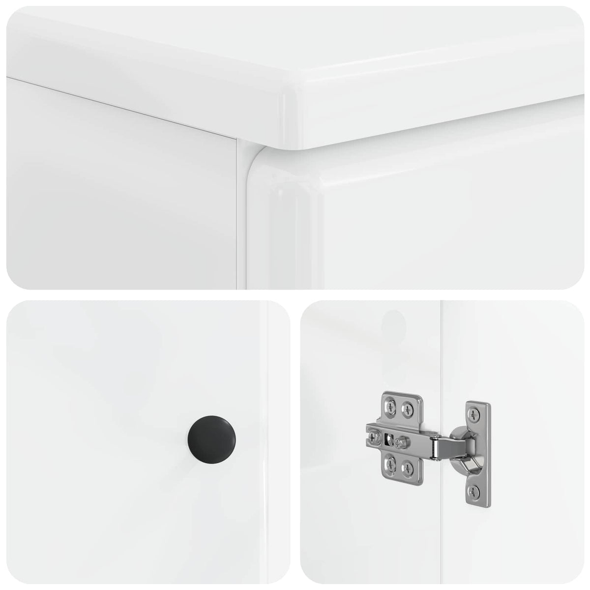 3 Piece Bathroom Cabinet Set BREDA High Gloss White