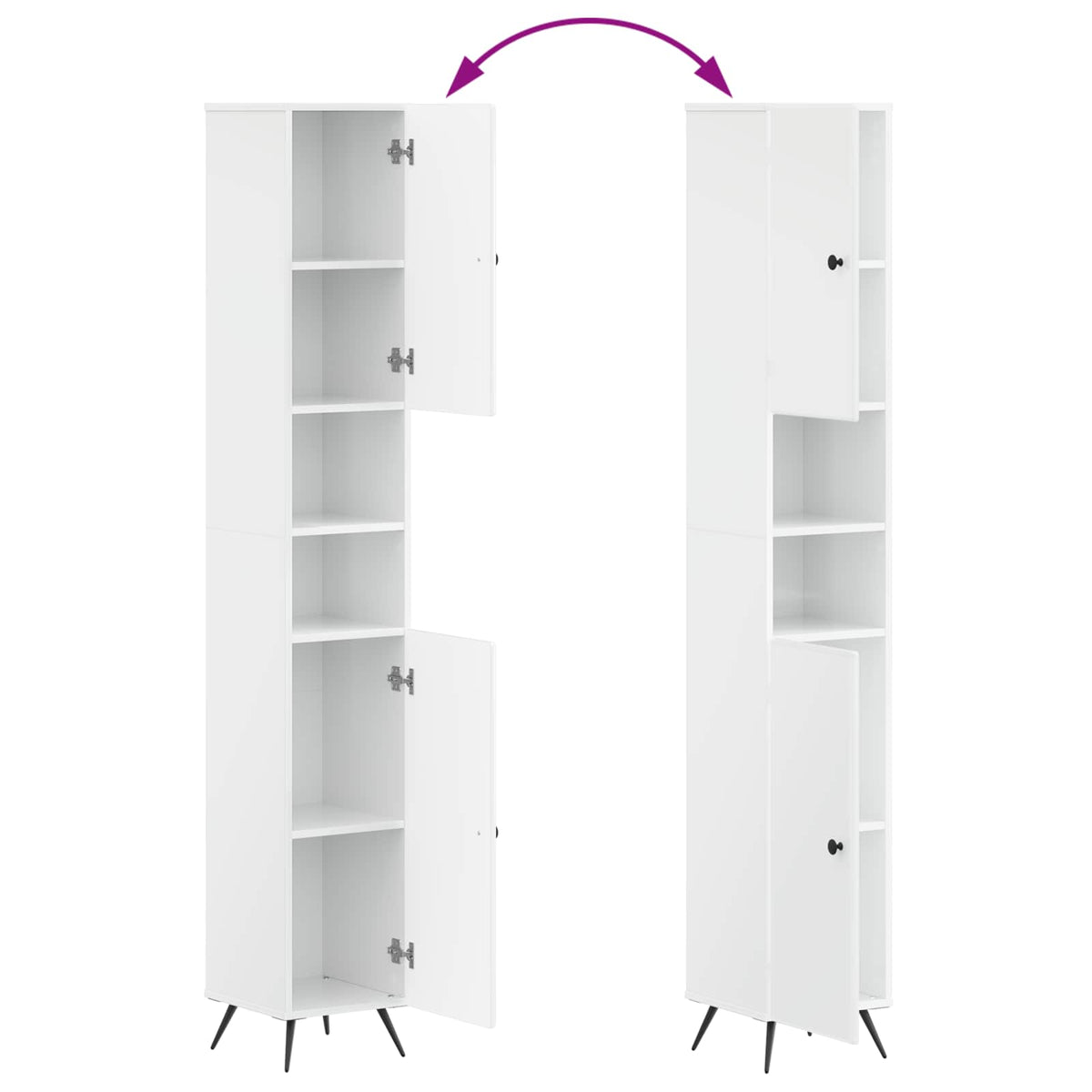 3 Piece Bathroom Cabinet Set BREDA High Gloss White