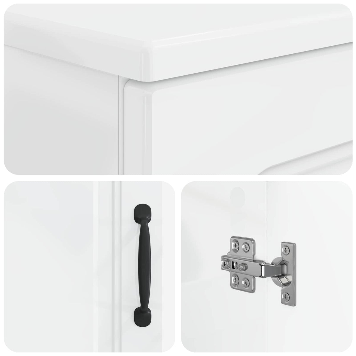 3 Piece Bathroom Cabinet Set UTRECHT High Gloss White