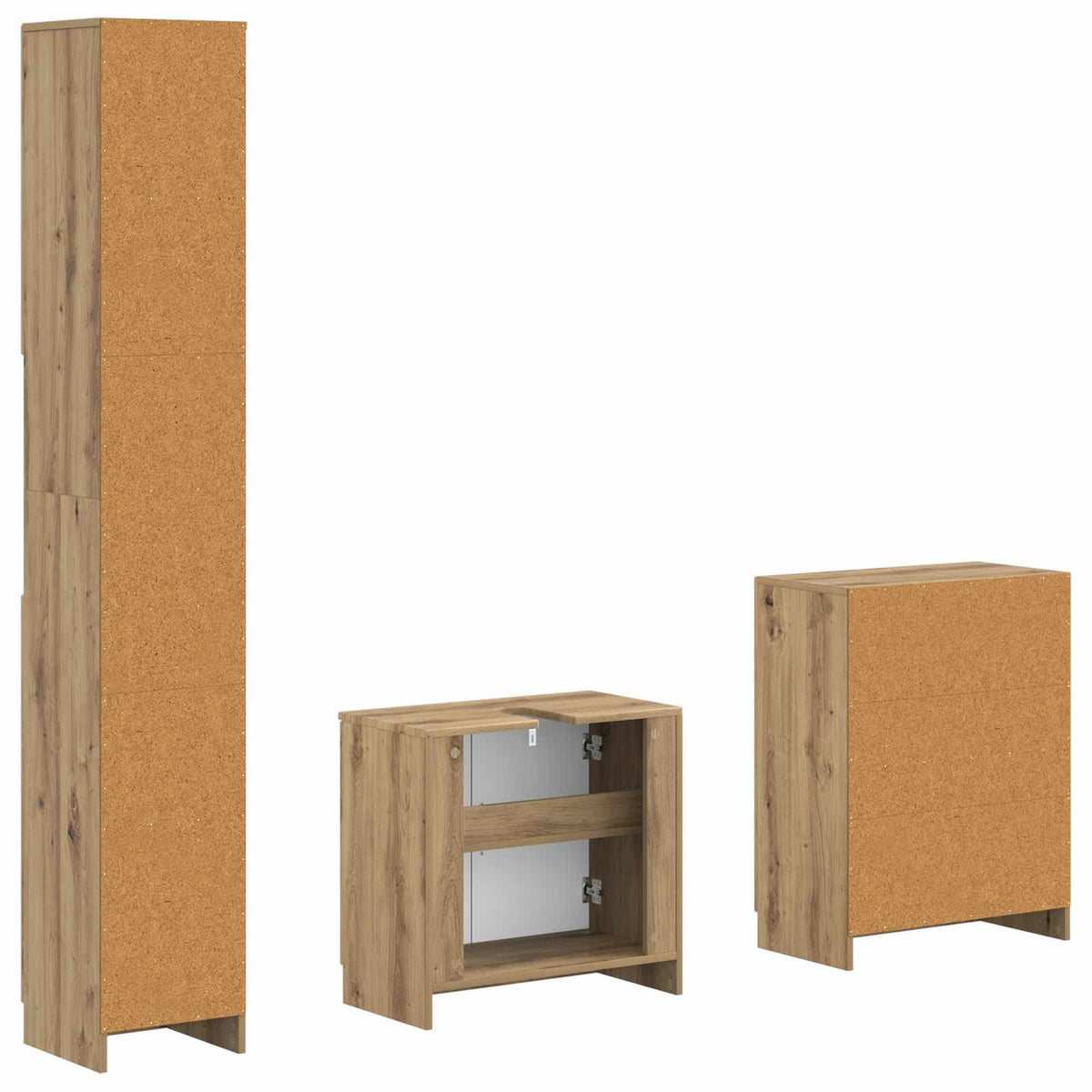 3 Piece Bathroom Cabinet Set UTRECHT Artisan Oak