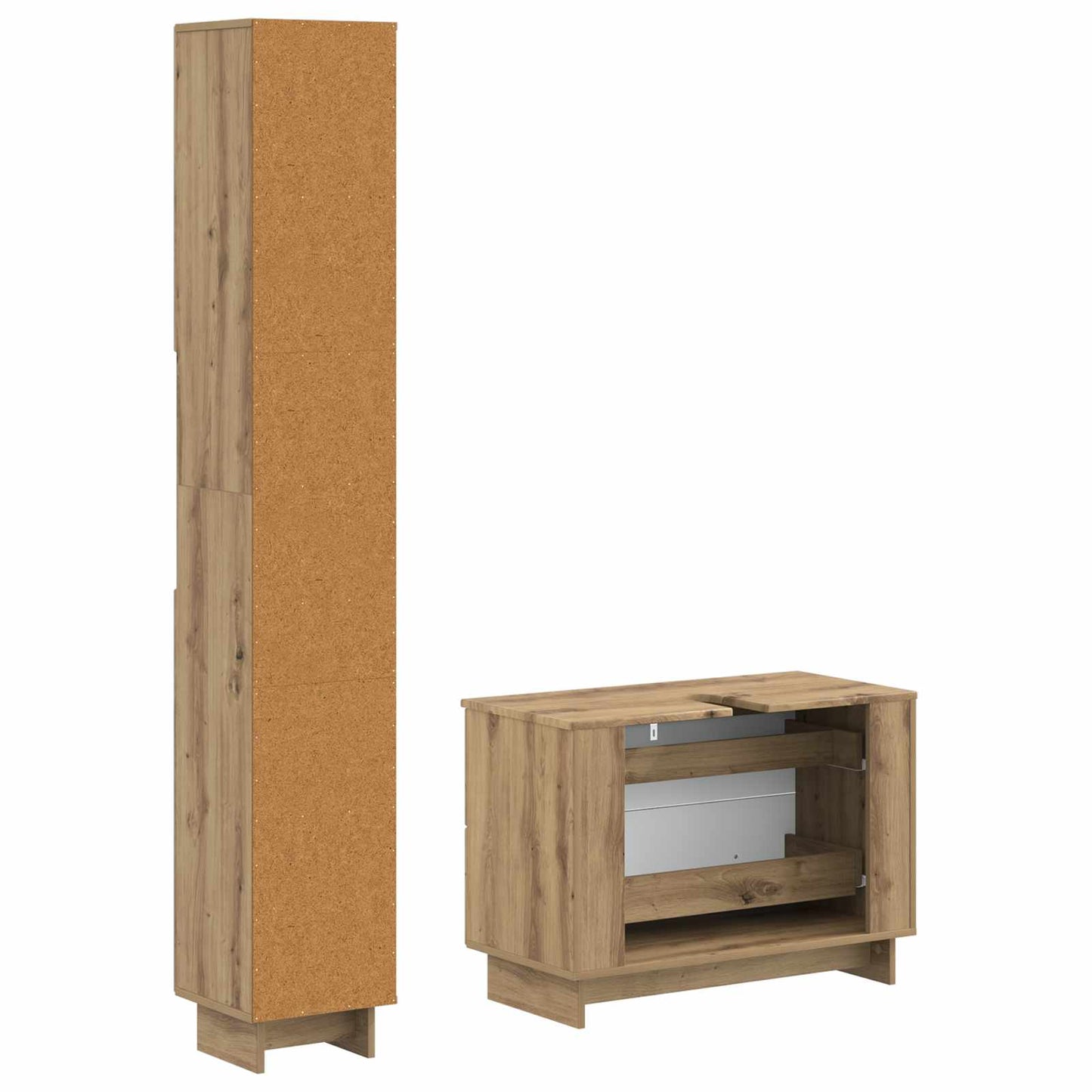 2 Piece Bathroom Cabinet Set EDE Artisan Oak Engineered Wood